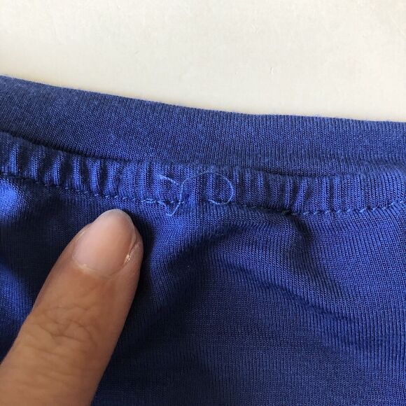 Cable and Gauge Womens Blue V Neck Stretch T-Shirt Size Large - Picture 10 of 16